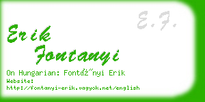 erik fontanyi business card